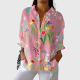 Bedruckte Bluse, leicht und farbig