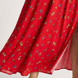 Delphine | Geblümtes Midikleid mit Karree-Ausschnitt und Puffärmeln