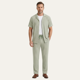 Das Dervio Herren Leinen-Zweiteiler-Set – Leichtes Hemd mit Knopfleiste & lässige Hose