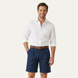 Die Henwick Leinenshorts – geschnittene Sommershorts für Herren