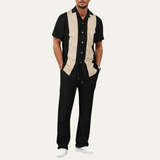 Das Chianti Herren Gestreiftes 2-teiliges Set im Trendlook – Hemd und Hose