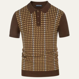 Das Amarone Herren-Poloshirt aus Strick mit Kontrastmuster