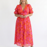 Willow | Midikleid mit Blumendruck und Puffärmeln