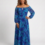 Aspen | Geblümtes Off-Shoulder-Maxikleid