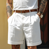 Die Henwick Leinenshorts – tailliert geschnittene Sommershorts für Herren