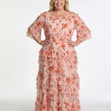 Rosalie | Geblümtes Off-Shoulder-Maxikleid mit Volantstufen
