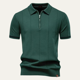 The Ashton Herren-Strickpoloshirt mit Reißverschluss