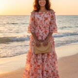 Rosalie | Geblümtes Off-Shoulder-Maxikleid mit Volantstufen