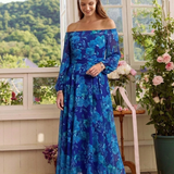 Aspen | Geblümtes Off-Shoulder-Maxikleid