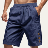 Die Ashbury Herren-Sommershorts mit Tunnelzug und Knopfdetail