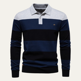Der Latina Herren-Polopullover aus Baumwolle, gestreift, mit Knopfleiste