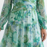 Althea | Maxikleid mit Blumendruck und langen Ärmeln