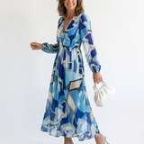 Althea | Maxikleid mit Blumendruck und langen Ärmeln