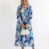 Althea | Maxikleid mit Blumendruck und langen Ärmeln