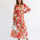 Althea | Geblümtes Maxikleid mit langem Arm