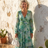Althea | Maxikleid mit Blumendruck und langen Ärmeln