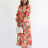 Althea | Geblümtes Maxikleid mit langem Arm