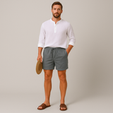 Leichte Herren-Sommershorts aus Leinen in lockerer Passform