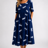 EVELINA – MIDIKLEID MIT LIBELLENPRINT