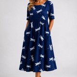 EVELINA – MIDIKLEID MIT LIBELLENPRINT
