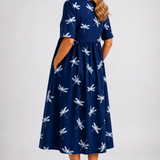EVELINA – MIDIKLEID MIT LIBELLENPRINT