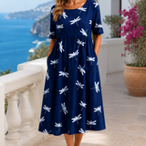 EVELINA – MIDIKLEID MIT LIBELLENPRINT