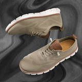 Mesh-Schuh, leicht und luftig in Khaki-Weiß