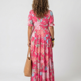 Ione | Midikleid mit Blumendruck und Flatterärmeln