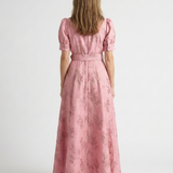 Xanthea | Geblümtes Blusenkleid in Maxilänge mit Gürtel und kurzem Arm