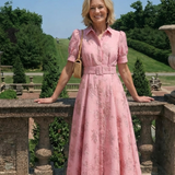Xanthea | Geblümtes Blusenkleid in Maxilänge mit Gürtel und kurzem Arm