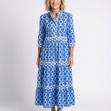 Ysolde | Midikleid mit Dreiviertelarm und Kettenmuster