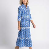 Ysolde | Midikleid mit Dreiviertelarm und Kettenmuster