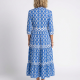 Ysolde | Midikleid mit Dreiviertelarm und Kettenmuster