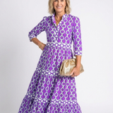 Ysolde | Midikleid mit Dreiviertelarm und Kettenmuster