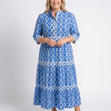 Ysolde | Midikleid mit Dreiviertelarm und Kettenmuster