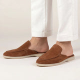 Yacht-Pantolette aus Veloursleder in Bordeaux