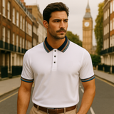 The Bellagio Gestreiftes Poloshirt aus Baumwolle