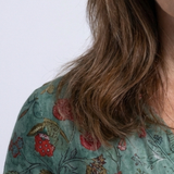 Marina | Geblümtes Maxikleid mit V-Ausschnitt und Dreiviertelarm