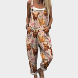 Bequeme Latzhose mit Print