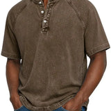 Lucas – Herren-T-Shirt mit durchgehender Knopfleiste im Vintage-Look