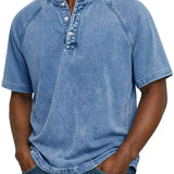 Louis – Herren-T-Shirt mit Knopfleiste im Vintage-Look