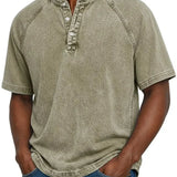 Jules – Herren-T-Shirt mit durchgehender Knopfleiste im Vintage-Stil