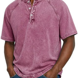 Léo – Herren-T-Shirt im Vintage-Look mit Knopfleiste