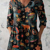 Adeline | Lange Bluse mit V-Ausschnitt