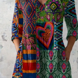 Delphine | Lange Bluse mit V-Ausschnitt