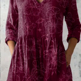 Florenz | Lange Bluse mit V-Ausschnitt