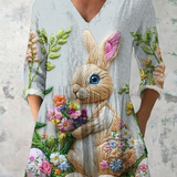 Marguerite | Lange Bluse mit V-Ausschnitt
