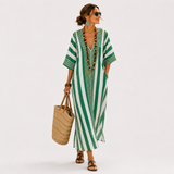 Zoe Kaftan mit grünen Streifen