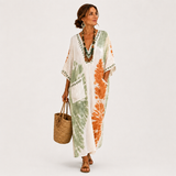 Mariam Kaftan in Grün mit Batikdruck