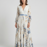 Lavinia | Maxikleid mit Blumendruck und langen Ärmeln